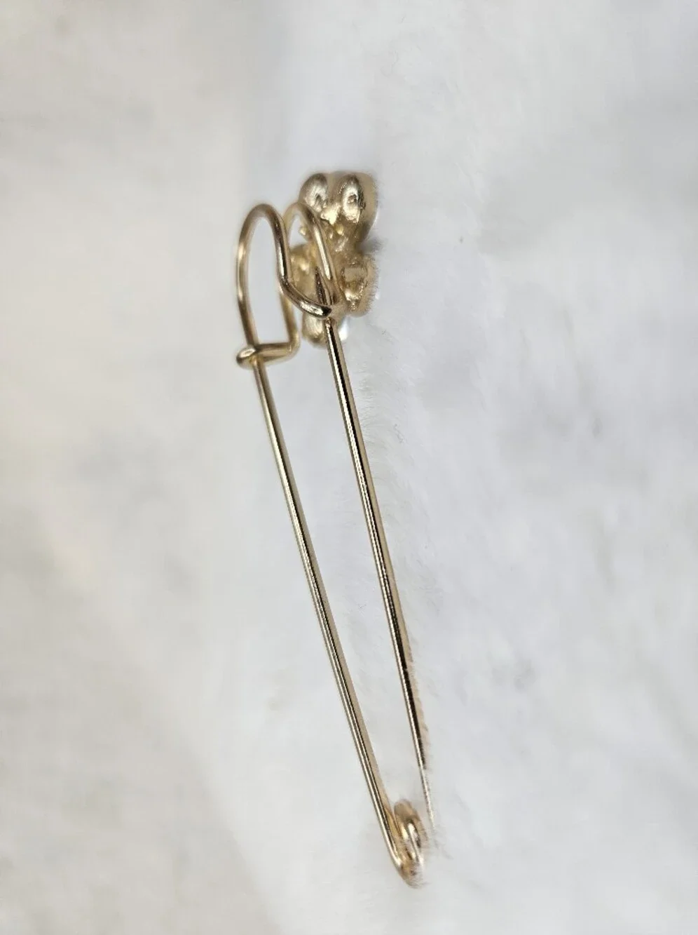Pearl Flower Gold Safety Pin Brooch
